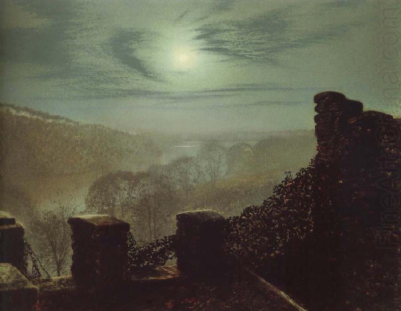 Full Moon Behind Cirrus Cloud From the Roundhay Park Castle Battlements, Atkinson Grimshaw